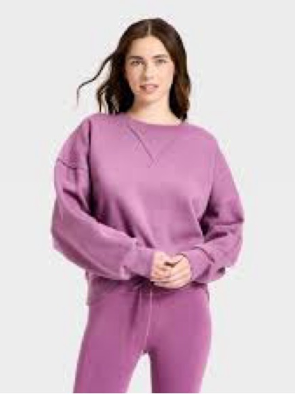 JoyLab Women's Crewneck Fleece Sweatshirt - Lavender - XS